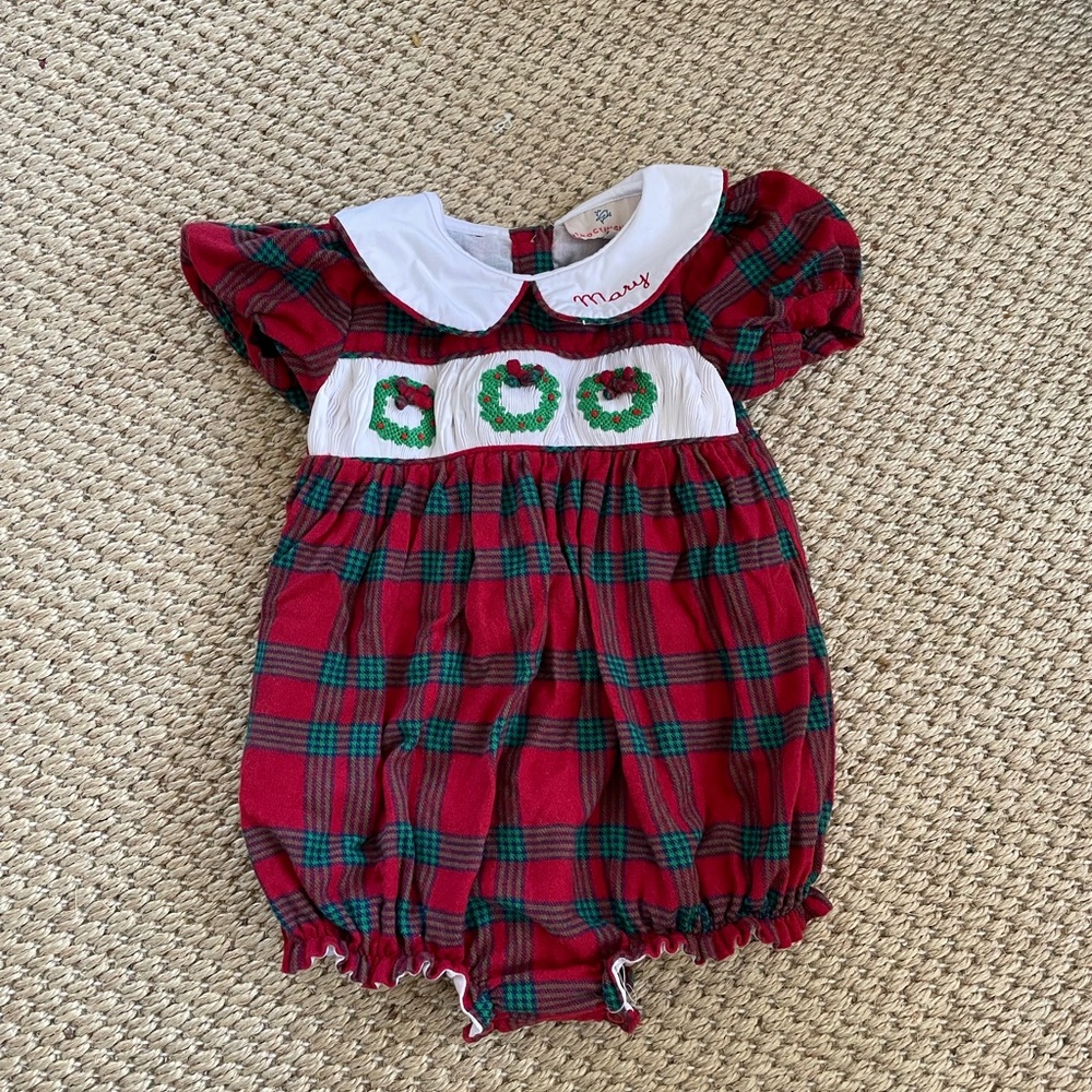 “Mary” embroidered Christmas bubble - Smockingbird - 24 months